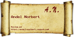 Andel Norbert névjegykártya